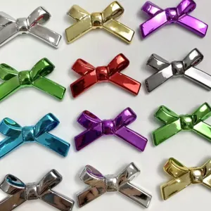 DIY UV Electroplated Bowknot Acrylic Loose Beads Cute Bow Charm For Handmade Phone Chain Jewelry Making Craft