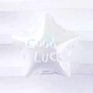 Acrylic star beads DIY loose beads vertical hole pearl white 5-pointed star crafting accessory