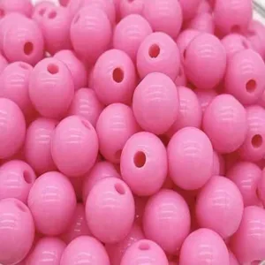 Pink acrylic round beads, smooth hole spacer beads for DIY jewelry making crafts supply.
