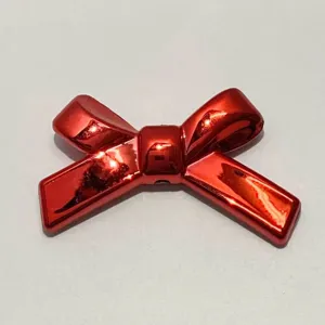 Red UV Plated Bowknot DIY Craft Bead Charm for Phone Chains and Beaded Jewelry Making Accessories