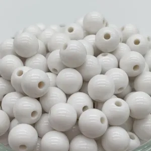 White acrylic round beads, smooth straight hole loose beads for jewelry making and DIY crafts crafting