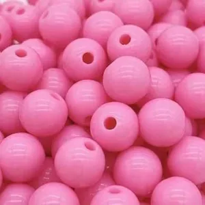 Pink acrylic round loose beads for DIY jewelry making and craft beading design projects