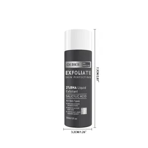 OUHOE 2% BHA Flüssigpeeling Detailansicht, 30ml Flasche mit hauterneuernden Eigenschaften.