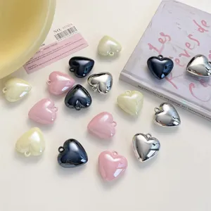 DIY Heart Shaped Acrylic Pendants Colorful Mirror Craft Charms For Jewelry Making Keychain Bag Hanging Decoration Accessories