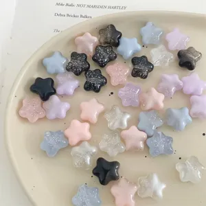 Acrylic glitter star beads pastel colorful DIY craft handmade jewelry bracelet necklace accessories