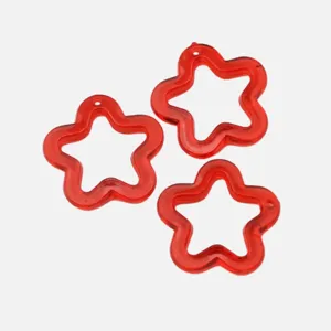 Transparente rote Acryl-Hohlsterne Anhänger für DIY Schmuckherstellung Armband Zubehör.