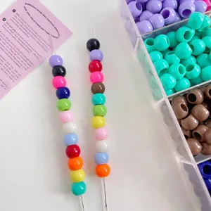 Acrylic pony beads large hole colorful spacer beads DIY jewelry making accessories storage