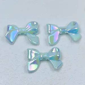 Acrylic iridescent bow beads for DIY handmade jewelry phone chain crafting accessory charm detail