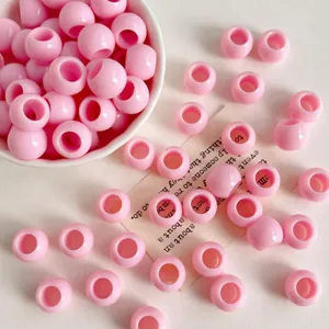 Pink acrylic barrel beads large hole craft beads spacer beads jewelry making accessories
