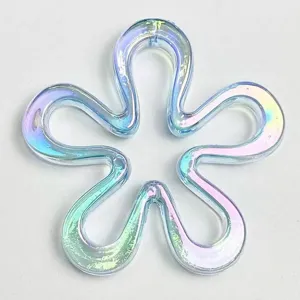 UV Plated Iridescent Hollow Flower Bead DIY Phone Charm Pendant Craft Jewelry Accessory