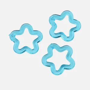 Blaue transparente Acryl hohle Stern Perlen für DIY Armbänder und Schmuckherstellung.