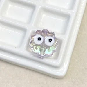 Transparent UV coated cute biscuit bead detail for DIY phone charm and jewelry accessories.