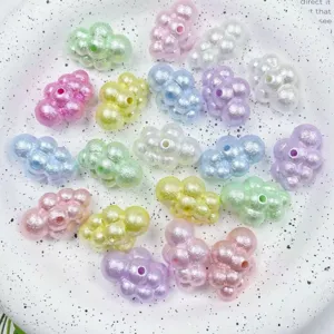 Cuentas de perlas de nube de acrilico colorido para accesorios de joyeria de telefono DIY