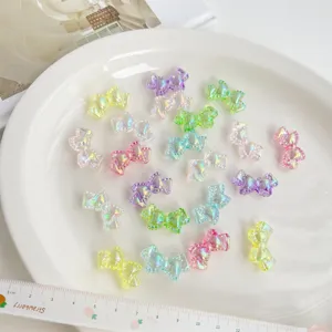 Cuentas de Lazo Iridiscente de Acrílico Cuentas Sueltas de Bricolaje Para Cadena de Teléfono Pulsera Lazo de Pelo Accesorios de Fabricación de Joyas