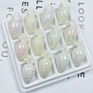 Acrylic AB iridescent carrot shaped beads DIY jewelry making accessories crafts charms