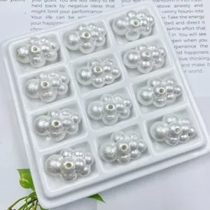 Cuentas de acrilico en forma de nube textura de seda para bisuteria de cadena de telefono
