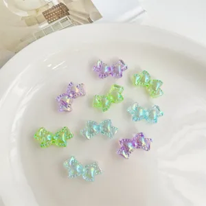 Amuletos de lazo iridiscente colorido acrílico estilo lindo bricolaje cadena teléfono joyería acces
