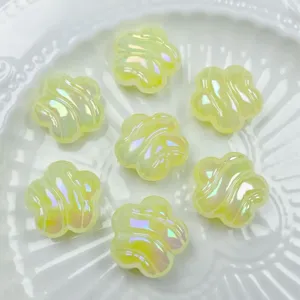 Acrylic UV wave plum flower loose beads for DIY handmade bracelets phone chains accessories
