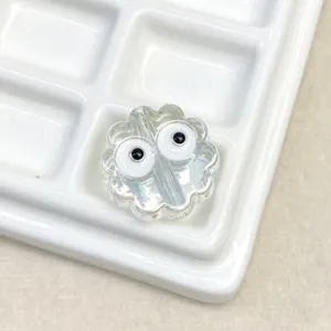 Transparent acrylic googly eyes DIY bead cute wavy charm for handmade phone chain accessories