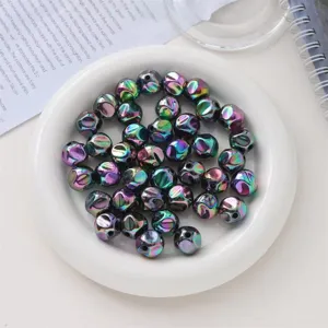 16mm acrílico AB color cuentas sueltas facetadas agujero recto DIY pulsera cadena teléfono