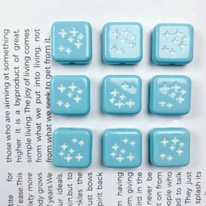 Perline quadrate stella in acrilico blu per ciondolo telefono accessori fai da te.