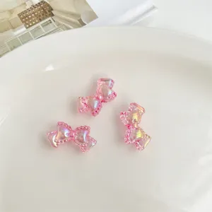 Acrílico colorido iridiscente lazo cuentas dulce DIY teléfono cadena pulsera accesorios lindo