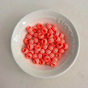 5mm gestreifte Acrylperlen für DIY Schmuckherstellung, bunte lose Bastelperlen Anhänger.