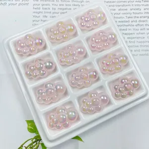 Perline in acrilico nuvola iridescente rosa ciondoli per gioielli fai da te accessori