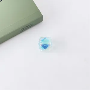 Acrylic faceted heart loose beads UV coated colorful DIY jewelry making accessories