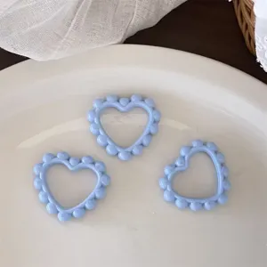 Light blue heart garland DIY jewelry accessories, handmade pendant for keychains or crafts.