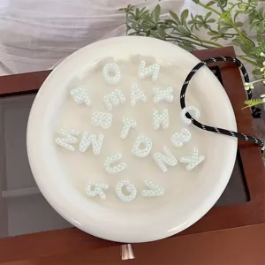 Perline alfabeto stampate acrilico 6mm grande foro fai da te accessori per catena telefono.