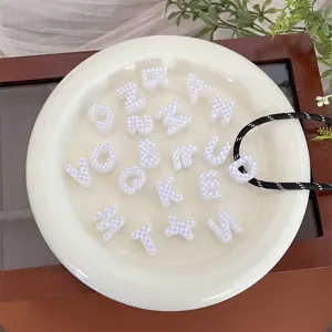 Perline con lettere stampate acrilico 6mm foro grande fai da te catena accessori