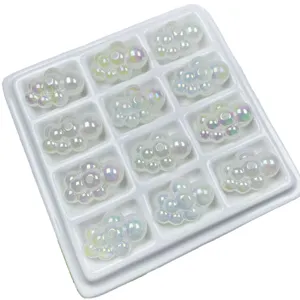 Perline nuvola iridescenti in acrilico foro diretto accessori per gioielli fai da te