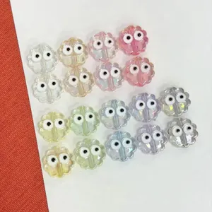 Colorful transparent UV plated cute eye beads DIY craft phone chain bag charm accessories
