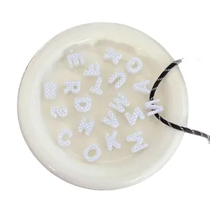 Perline con lettere stampate in acrilico foro grande accessori per gioielli DIY 6mm