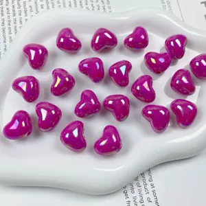 Acrylic AB colored heart loose beads DIY handmade jewelry accessories phone chain material