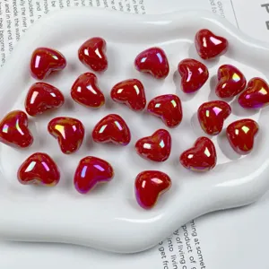 Acrylic AB color heart loose beads red colorful DIY handmade jewelry accessories keychain material