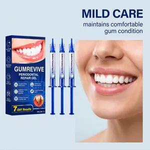 Detailansicht der GumRevive Parodontal-Reparaturgel-Verpackung und Spritzen, 9ml Set.
