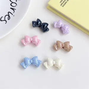 Acrylic Bow Charms Polka Dot Paint Design DIY Jewelry Making Accessories Hair Ornament Phone Chain Pendant Craft Supply