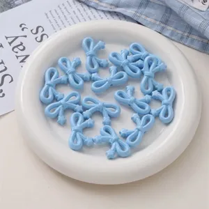 Perles d'etoile de noeud en acrylique bleu bricolage perles en vrac chaine de telephone bijou