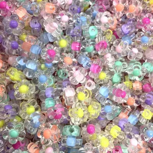 Acrylic Flower Beads Bead-in-Bead Loose Beads For DIY Jewelry Making Car Hanging Shoe Bag Garment Accessories