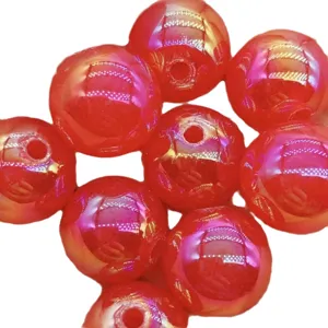 Grossiste perles rondes en acrylique avec revêtement couleur AB pour fabrication.