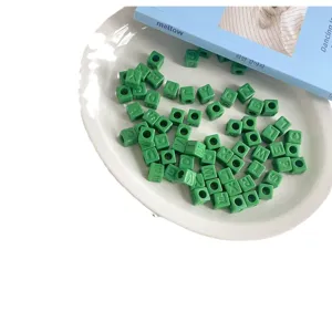 Acrylic solid color square letter beads, large hole loose beads for DIY jewelry making necklaces bracelets.