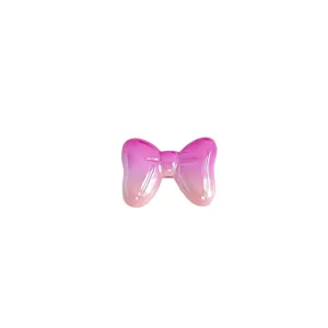 Perle noeud papillon en acrylique degrade avec trou pour bijoux accessoires DIY telephone.