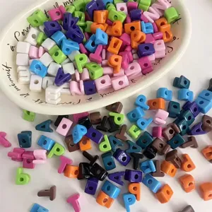 6mm Acrylic Alphabet Beads Colorful Letter Loose Beads DIY Phone Chain Craft Supplies