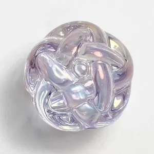 Acrylic iridescent knot bead detail view for DIY phone charms and jewelry making accessories.