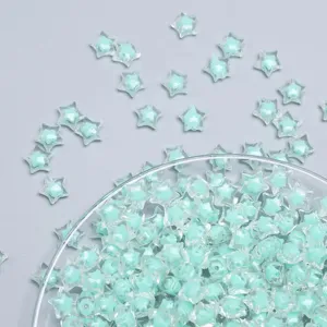 Perline a stella in acrilico trasparente verde chiaro per creazione accessori fai da te