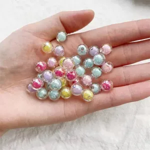 Perles en acrylique transparent coloré pour bijoux DIY, bracelets et colliers faits à la main.