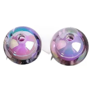 Perle transparente acrylique plaquée AB pour la fabrication de bijoux artisanaux de bricolage