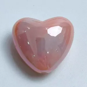 Color plated gradient heart bead for DIY phone charm bracelet jewelry making detail view
